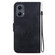 Motorola Edge 2024 Lotus Embossed Leather Phone Case - Black