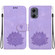 Motorola Edge 2024 Lotus Embossed Leather Phone Case - Purple