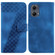 Motorola Edge 2024 Seven-shaped Embossed Leather Phone Case - Blue