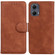 Motorola Edge 2024 Skin Feel Pure Color Flip Leather Phone Case - Brown