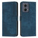 Motorola Edge 2024 Skin Feel Stripe Pattern Leather Phone Case with Long Lanyard - Blue