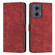 Motorola Edge 2024 Skin Feel Stripe Pattern Leather Phone Case with Long Lanyard - Red