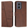 Motorola Edge 2024 Stitching Calf Texture Buckle Leather Phone Case - Brown