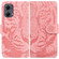 Motorola Edge 2024 Tiger Embossing Pattern Leather Phone Case - Pink