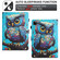 iPad Pro 11 2024 Colored Drawing Stitching Leather Tablet Smart Case - Owl
