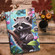 iPad Pro 11 2024 Colored Drawing Stitching Leather Tablet Smart Case - Raccoon