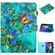 iPad Pro 11 2024 Coloured Drawing Stitching Smart Leather Tablet Case - Green Butterfly