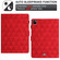 iPad Pro 11 2024 Diamond Texture Embossed Leather Smart Tablet Case - Red