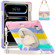 iPad Pro 13 2024 Rotatable Holder Silicone Hybrid PC Tablet Case with Shoulder Strap - Colorful Pink