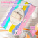 iPad Pro 13 2024 Rotatable Holder Silicone Hybrid PC Tablet Case with Shoulder Strap - Colorful Pink
