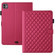 iPad Pro 13 2024 Rhombus Lattice Leather Smart Tablet Case - Red