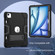 iPad Air 11 2024 Contrast Color Silicone Acrylic PC Tablet Case with Holder - Black