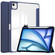 iPad Air 13 2024 Pure Color 3-fold Clear TPU Smart Leather Tablet Case - Dark Blue