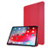 iPad Air 13 2024 / Pro 12.9 2020 TPU Silk Texture Three-fold Horizontal Flip Leather Tablet Case with Holder - Red
