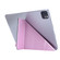 iPad Air 13 2024 / Pro 12.9 2020 Silk Texture Horizontal Deformation Flip Leather Tablet Case with Three-folding Holder - Pink