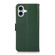 iPhone 16 KHAZNEH Side-Magnetic Litchi Genuine Leather RFID Case - Green