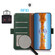 iPhone 16 KHAZNEH Side-Magnetic Litchi Genuine Leather RFID Case - Green