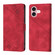 iPhone 16 Skin-feel Embossed Leather Phone Case - Red