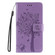 iPhone 16 Tree & Cat Embossed Pattern Flip Leather Phone Case - Light Purple