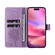 iPhone 16 Tree & Cat Embossed Pattern Flip Leather Phone Case - Light Purple