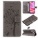 iPhone 16 Tree & Cat Embossed Pattern Flip Leather Phone Case - Grey iPhone 16 Tree & Cat Embossed Pattern Flip Leather Phone Case - Grey