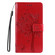 iPhone 16 Tree & Cat Embossed Pattern Flip Leather Phone Case - Red