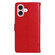 iPhone 16 Tree & Cat Embossed Pattern Flip Leather Phone Case - Red