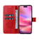iPhone 16 Tree & Cat Embossed Pattern Flip Leather Phone Case - Red