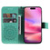 iPhone 16 Embossed Sunflower Pattern Flip Leather Phone Case - Green