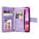 iPhone 16 Skin Feel Multi-Card Wallet Zipper Leather Phone Case - Purple