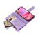 iPhone 16 Skin Feel Multi-Card Wallet Zipper Leather Phone Case - Purple