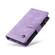 iPhone 16 Skin Feel Multi-Card Wallet Zipper Leather Phone Case - Purple