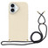 iPhone 16 Wheat Straw Material + TPU Phone Case with Lanyard - White