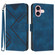 iPhone 16 Line Pattern Skin Feel Leather Phone Case - Royal Blue