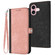 iPhone 16 Side Buckle Double Fold Hand Strap Leather Phone Case - Pink