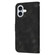 iPhone 16 Embossed Line Leather Phone Case with Lanyard - Black