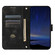 iPhone 16 Embossed Line Leather Phone Case with Lanyard - Black