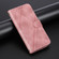 iPhone 16 Embossed Line Leather Phone Case with Lanyard - Pink