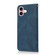 iPhone 16 Dual-color Stitching Leather Phone Case - Blue Green