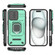 iPhone 16 Sliding Camshield TPU + PC Shockproof Phone Case with Holder - Green