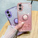 iPhone 16 Plus Gradient Glitter Immortal Flower Ring All-inclusive Phone Case - Purple