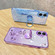 iPhone 16 Plus Gradient Glitter Immortal Flower Ring All-inclusive Phone Case - Purple
