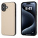 iPhone 16 PU Leather Black Frame Full Coverage Phone Case - Peach Pink