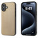 iPhone 16 PU Leather Black Frame Full Coverage Phone Case - Gold