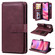 iPhone 16 Multi-Function Wallet 10 Card Slots Leather Phone Case - Claret