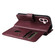 iPhone 16 Multi-Function Wallet 10 Card Slots Leather Phone Case - Claret