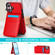 iPhone 16 Solid Color Card Slots Bracket PU Phone Case - Red