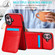 iPhone 16 Solid Color Card Slots Bracket PU Phone Case - Red