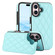 iPhone 16 Double Buckle Rhombic PU Leather Phone Case - Blue