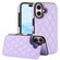 iPhone 16 Double Buckle Rhombic PU Leather Phone Case - Purple